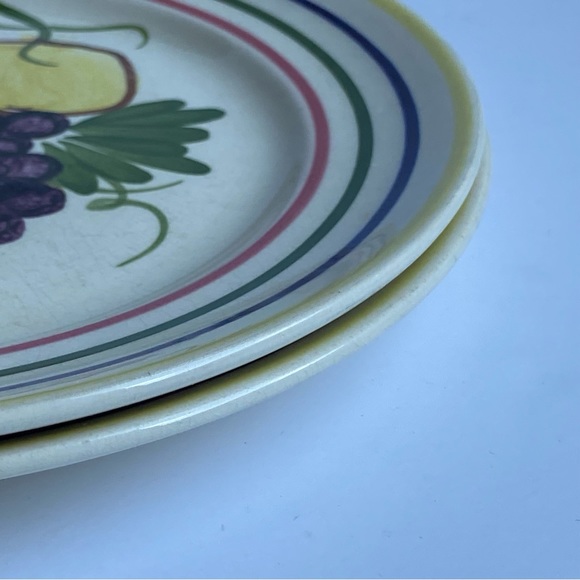 Vintage Blue Ridge Southern Pottery Luncheon Plate Fruit 8” Set Of 2 Rings USA - Picture 6 of 16